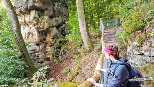 Blick auf Felsenkanzel Felsenweg 6 NaturWanderpark delux Teufelsschlucht Ernzen Echternach